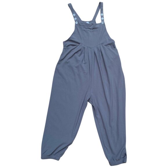 Halara Waffle Knit Pleated Overalls Jumpsuit Mink Brown Adjustable Size L - Picture 11 of 16